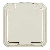 Розетка Svet накладная бежевая с крышкой (0215-00301)