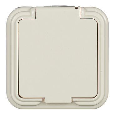 Розетка Svet накладная бежевая с крышкой (0215-00301)
