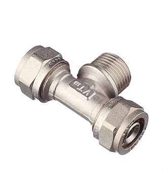 Тройник VALTEC (VTm.333.N.160416) 16 обж(ц) х 1/2 НР(ш) х 16 обж(ц)