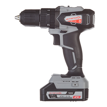 Дрель-шуруповерт ударная аккумуляторная Интерскол ДАУ-13/18ВК 18 В 1,5 Ач Li-Ion 2 АКБ иЗУ (573.1.2.70)