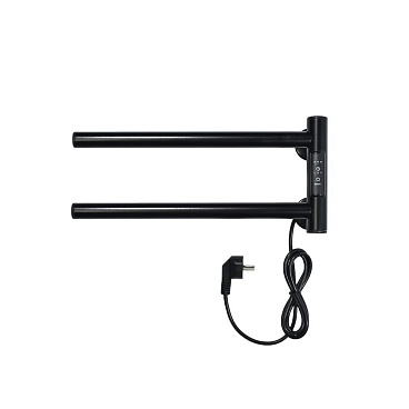 Полотенцесушитель электрический Тера Игла 180х400 мм 18 Вт с терморегулятором черный матовый