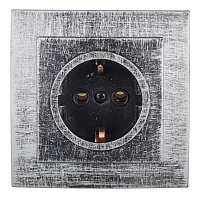 Розетка с рамкой Lavelly Antico RS16-133-S скрытая установка серебро с заземлением