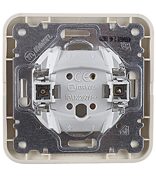 Выключатель Makel Mimoza одноклавишный встраиваемый бежевый (25001)