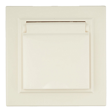 Розетка EKF Минск встраиваемая бежевая со шторками с крышкой (ERR16-029-200-44)