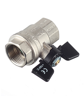 Кран шаровой латунный Bugatti 3/4 ВР(г) х 3/4 ВР(г) бабочка прямой (03020182)