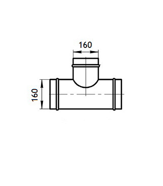 Тройник для круглых воздуховодов d160 мм 90° оцинкованный