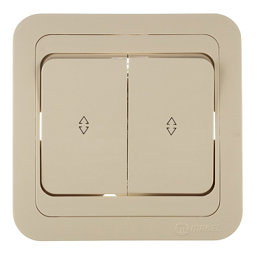 Переключатель Makel Mimoza двухклавишный встраиваемый бежевый (25026)