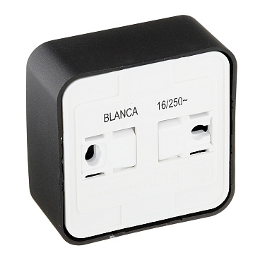 Розетка Systeme Electric Blanca накладная антрацит со шторками компакт (BLNRA111116)