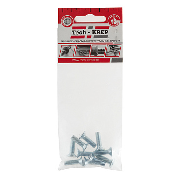 Винт оцинкованный M6x20 мм DIN 965 потайная головка (10 шт.)