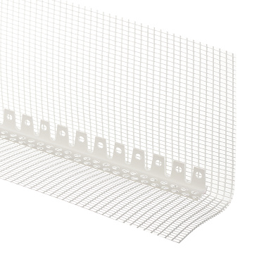 Профиль углозащитный арочный пластиковый 100х150 мм 2,5 м с сеткой