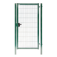 Калитка распашная с панелью 3D Medium и столбами 1х2,03 м зеленая RAL 6005