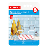 Крючок Контакт самоклеящийся прозрачный (2 шт.) (24797)