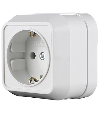 Розетка Makel Siva Ustu накладная белая (45108)