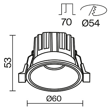 Встраиваемый светильник Technical DL058-7W2.7K-B