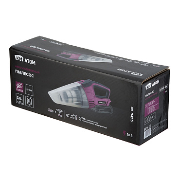 Пылесос аккумуляторный КМ АТОМ 18 В 0,5 л без АКБ и ЗУ (CCVC-181)