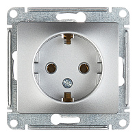 Розетка Systeme Electric Glossa встраиваемая алюминий (GSL000343)