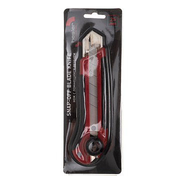 Нож строительный Hesler 25 мм с сегментированным лезвием пластиковый корпус с винтовым фиксатором