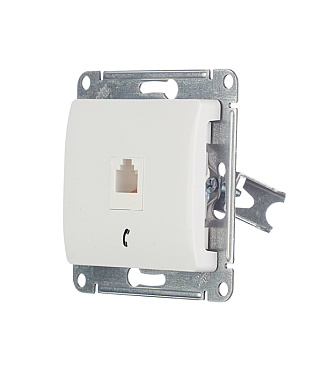 Розетка телефонная Systeme Electric Glossa встраиваемая белая RJ11 (GSL000181T)