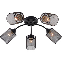 Люстра потолочная Schaffner Barreno E27 300 Вт 18 кв.м (4435-5 BK)