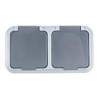 Розетка Svet накладная серая с крышкой (EV 0366-6625)