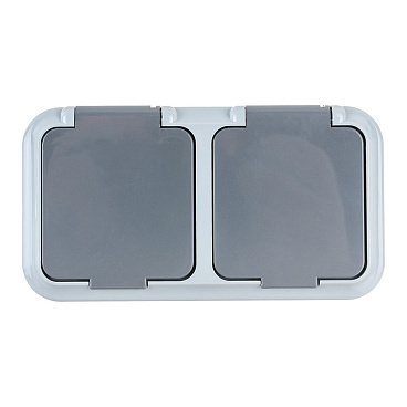 Розетка Svet накладная серая с крышкой (EV 0366-6625)