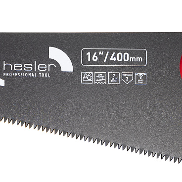 Ножовка по дереву Hesler Teflon 400 мм 7 зуб/дюйм крупный зуб