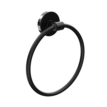 Полотенцедержатель кольцо Fora Lord d155 мм на шуруп нержавеющая сталь черный (FOR-LORD011BL)