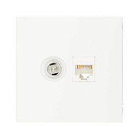 Розетка телевизионная/ компьютерная Systeme Electric ArtGallery встраиваемая белая TV/ RJ45 (GAL000189)