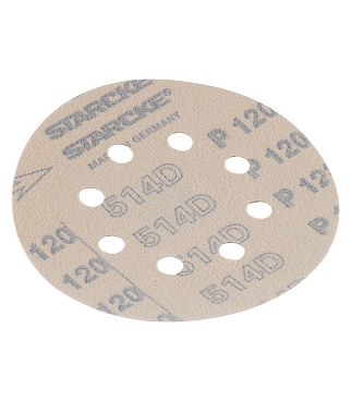 Диск шлифовальный Starcke d125 мм P120 на липучку перфорированный (5 шт.)