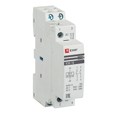 Контактор модульный EKF PROxima КМ 400 В 16 А тип AC 2НО (km-1-16-20)