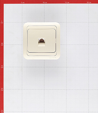 Розетка телефонная Makel Mimoza встраиваемая бежевая RJ11 (25014)