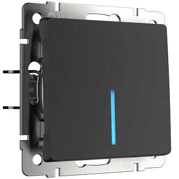 Выключатель Werkel одноклавишный встраиваемый черный матовый (a051599)