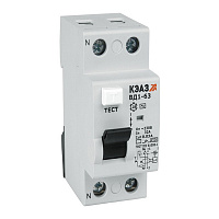 УЗО КЭАЗ OptiDin ВД1-63 25А 1P+N тип AC 30 мА 4,5 кА (221903)