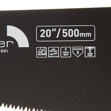Ножовка по дереву Hesler Teflon 500 мм 7 зуб/дюйм крупный зуб