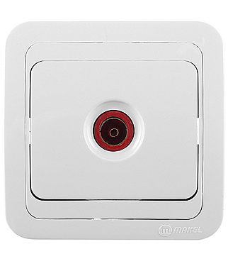 Розетка телевизионная Makel Mimoza встраиваемая белая (12007)