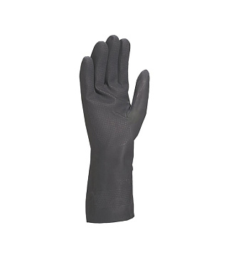 Перчатки х/б кислотоустойчивые с неопреновым покрытием водонепроницаемые Delta Plus черные 9 (L) (VE509NO09/2007)
