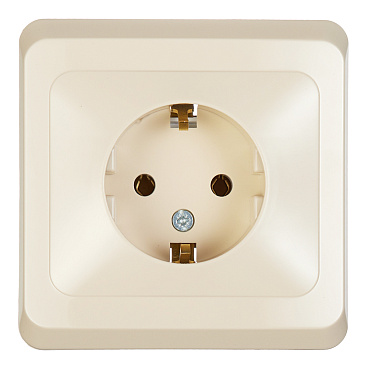 Розетка Systeme Electric Этюд встраиваемая бежевая (PC16-003K)