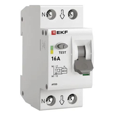 Устройство защиты от дугового пробоя EKF PROxima 16-pro 2P 16А 230 В на DIN-рейку (afdd-2-16-pro)