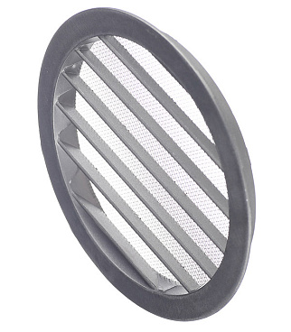 Решетка вентиляционная алюминиевая наружная Era d160 мм с фланцем d185 мм без покрытия