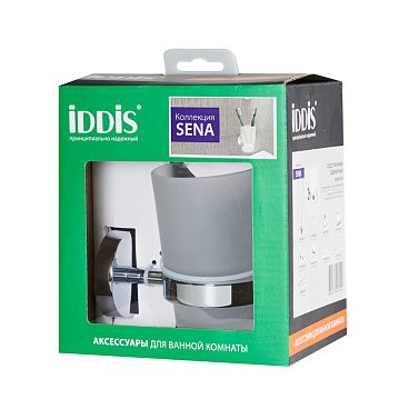 Стакан для ванной Iddis Sena с держателем стекло матовый/металл хром (SENSSG1i45)