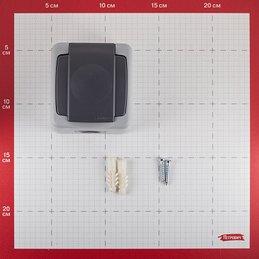 Розетка Makel накладная серая с крышкой (36064029)