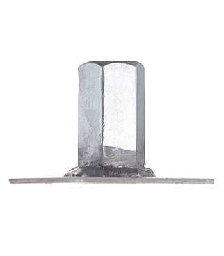 Пластина опорная оцинкованная 60х60х2 мм с гайкой М12