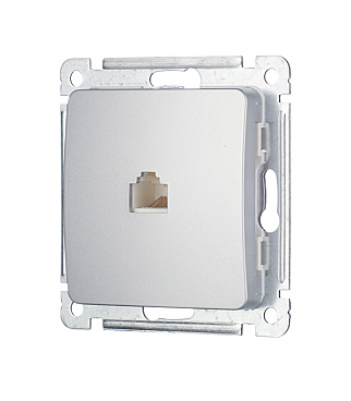 Розетка компьютерная Hegel Master встраиваемая серебро RJ45 (РСК-400-06)