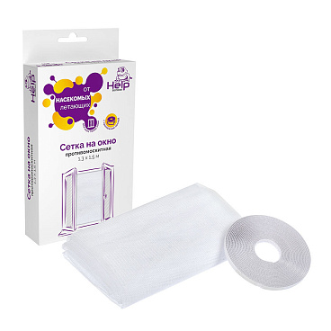 Сетка антимоскитная на окно с крепежной лентой Help 130х150 см