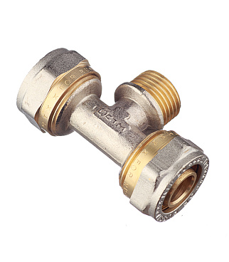 Тройник 20 обж(ц) х 1/2 НР(ш) х 20 обж(ц)