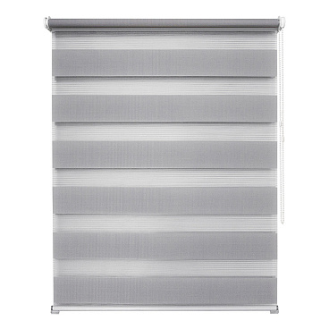 Рулонная штора день-ночь 70х160 см Уют Канзас светло-серая