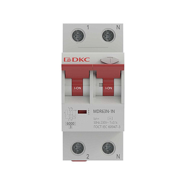 Автомат дифференциальный DKC Yon Max 10А 1P+N тип A 30 мА 6 кА (MDR63N-1N2C10-A)