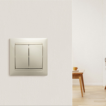 Выключатель Legrand Valena двухклавишный встраиваемый слоновая кость (695605)