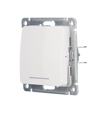 Выключатель Hegel Master одноклавишный встраиваемый белый с подсветкой (ВС10-412)