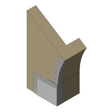 Профиль углозащитный арочный пластиковый 100х150 мм 2,5 м с сеткой